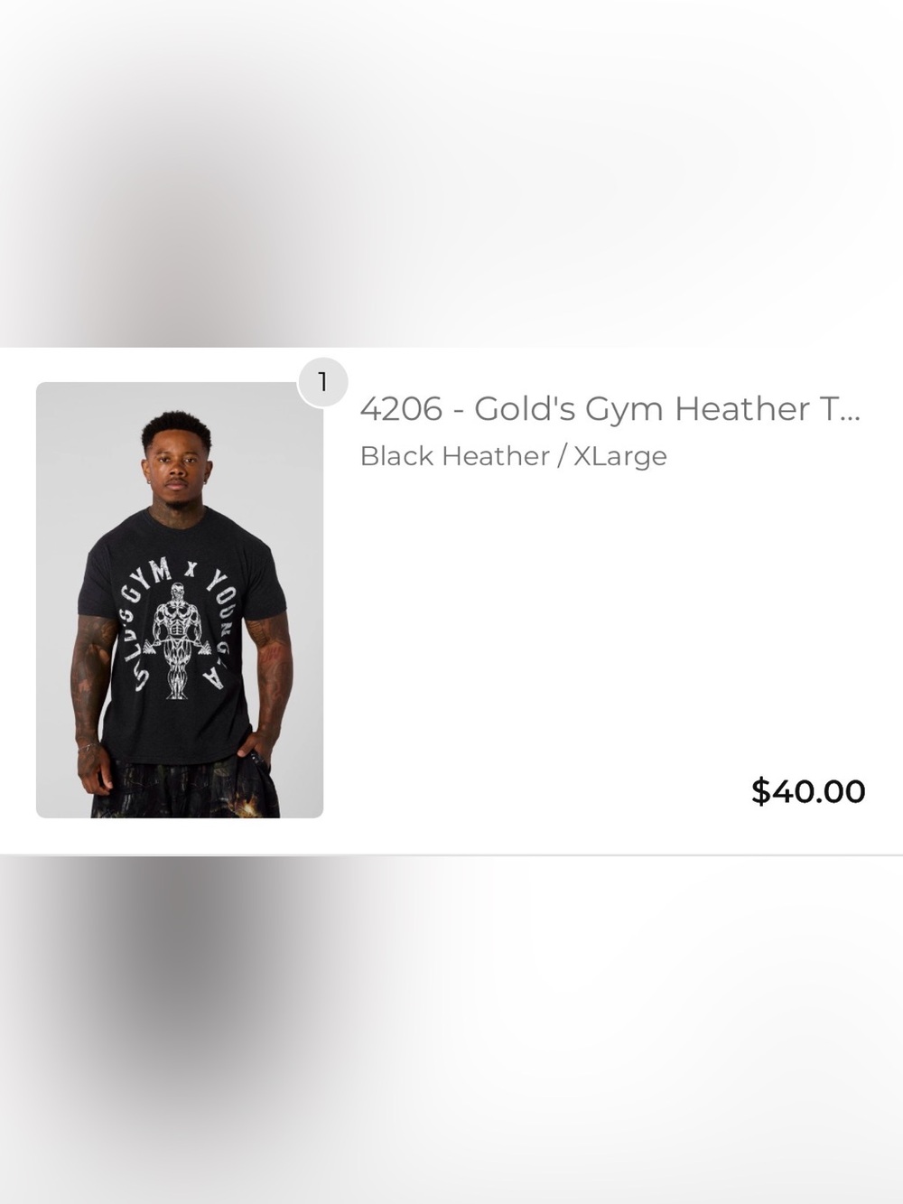 YoungLA x Golds Black Heather Graphic Short Sleeve Tee